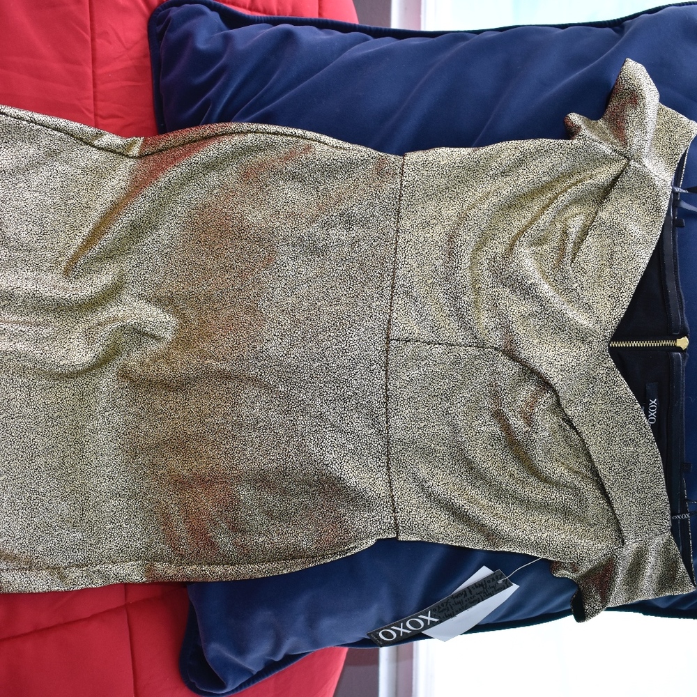 NWT Gold Off shoulder dress